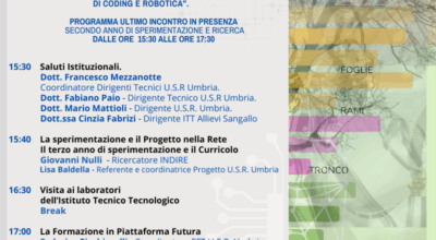 Evento finale Progetto “Creazione e sperimentazione di curricoli verticali di Coding e robotica” INDIRE – U.S.R. Umbria